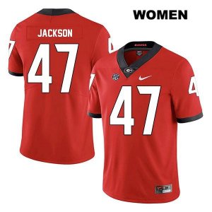 Women's Georgia Bulldogs NCAA #47 Dan Jackson Nike Stitched Red Legend Authentic College Football Jersey GIT7154KZ